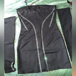 Manière de Voir mini dress with detachable sleeves